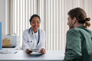 Residency program director reviewing applicant profiles
