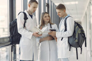 Medical student checking email for interview invites
